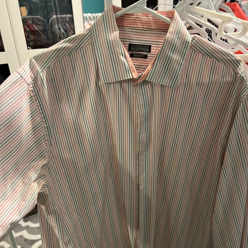 Kenneth Cole Striped Dress Shirt. Very good quality. 16.5 - 34/35